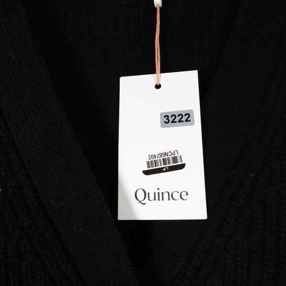 NWT Quince Black Mongolian Cashmere Oversized Boyfriend Cardigan Sweater XS 3222 - Picture 5 of 9